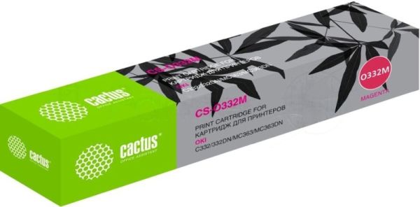 Картридж лазерный Cactus CS-O332M (46508734) пурпурный (3000 стр.) для Oki C332/MC363