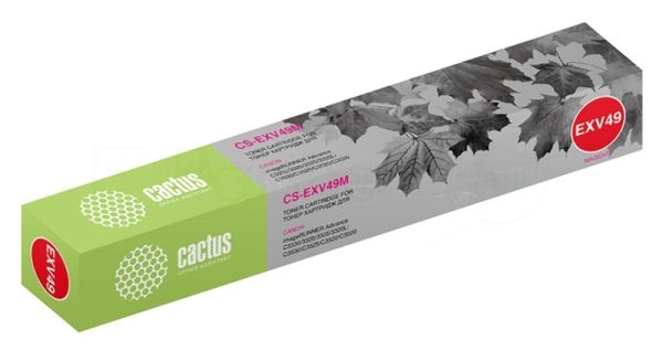 Картридж лазерный Cactus CS-EXV49M пурпурный (19000 стр.) для Canon IR C3320/C3320i/C3325i/C3330i/C3500/C3520i MFP/C3525i MFP/C3530i MFP