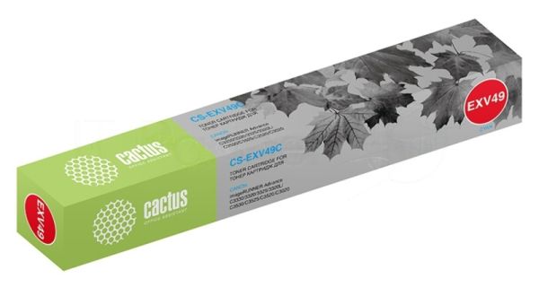Картридж лазерный Cactus CS-EXV49C голубой (19000 стр.) для Canon IR C3320/C3320i/C3325i/C3330i/C3500/C3520i MFP/C3525i MFP/C3530i MFP