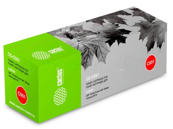 Картридж лазерный Cactus CS-C051 черный (1700 стр.) для Canon LBP 62dw/MF 264dw/267dw/269dw