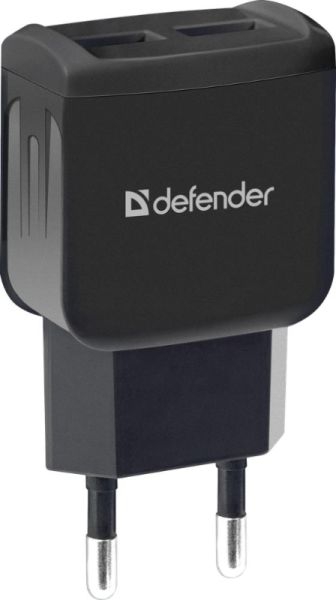 Сетевой адаптер Defender 2xUSB, 5V/2.1А, черный, пакет (EPA-13)