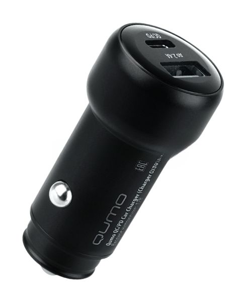 Автомобильное зарядное устройство Qumo PD (Charger 0080), Type C, черный
