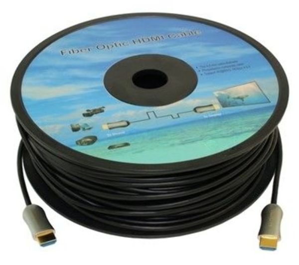 Кабель аудио-видео Fiber Optic HDMI (m)/HDMI (m) 25м. позолоченные контакты черный