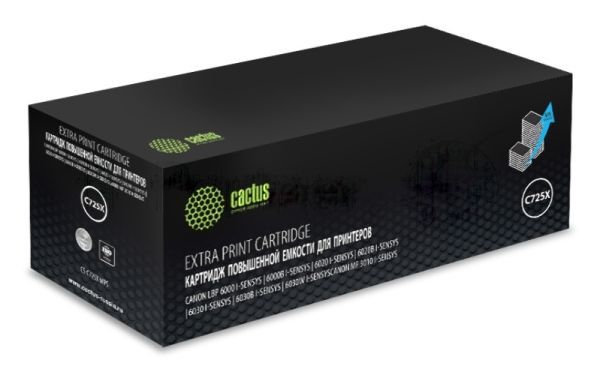Картридж лазерный Cactus CS-C725X-MPS черный (3000 стр.) для Canon LBP 6000/6020/6030B i-Sensys
