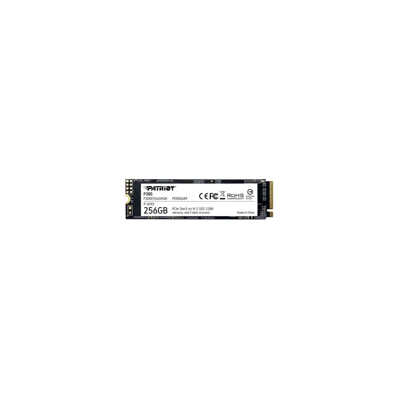 Накопитель SSD Patriot P300, 256Gb, PCIe 3.0 x4, M.2 2280, NVMe, R/W 1700/1100