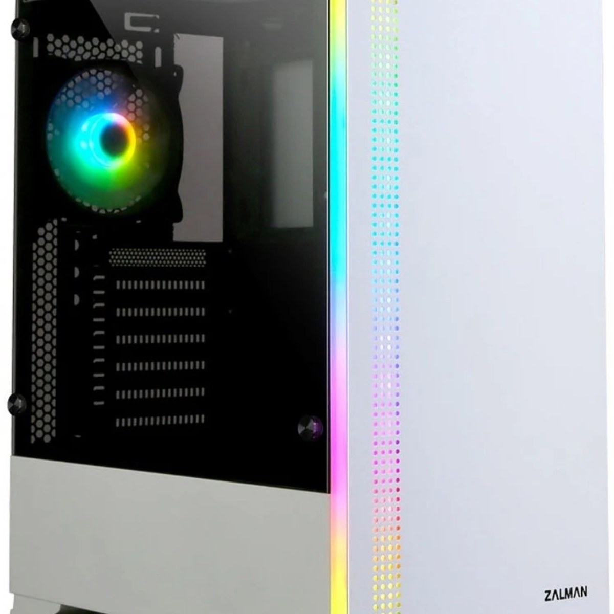 Компьютерный корпус ZALMAN S5, ATX, WHITE, WINDOW, 2xCOMBO (3.5" or 2.5"), 4x2.5", 2xUSB 2.0, 1xUSB 3.0, FRONT 1x120мм, REAR 1x120мм RGb