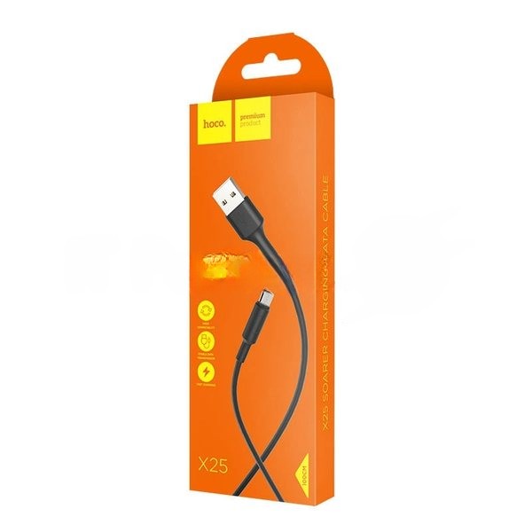 Кабель USB 2.0 hoco X25, AM/microBM, черный, 1м