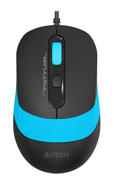 Мышь проводная A4Tech Fstyler FM10 черный/голубой, 1600 dpi, USB Type-A, кнопки - 4