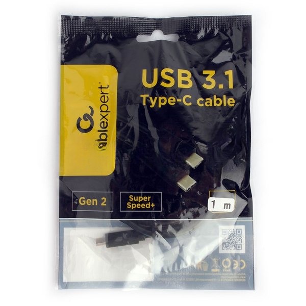 Кабель USB Cablexpert CCP-USB-CMCM2-1M, USB3.1 Type-C/Type-C, Gen.2, 10Gbit/s, 5A, 1м, пакет