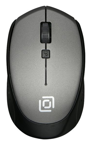 Мышь беспроводная Oklick 488MW серый/черный, 1600 dpi, радиоканал, USB, кнопки - 4