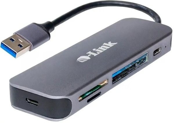 USB-концентратор D-Link DUB-1325/A1A, USB 3.0, USB 3.0/USB Type-C, SD/microSD, адаптер/USB