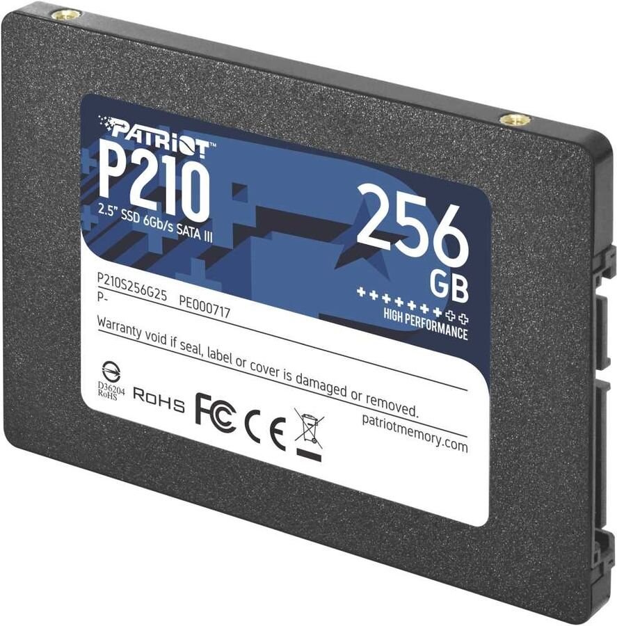 Накопитель SSD Patriot P210, 256Gb, SATA III, 2.5", R/W 500/400
