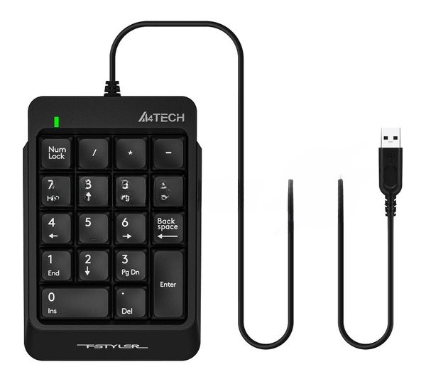 Числовой блок проводной A4Tech Fstyler FK13P, USB, черный