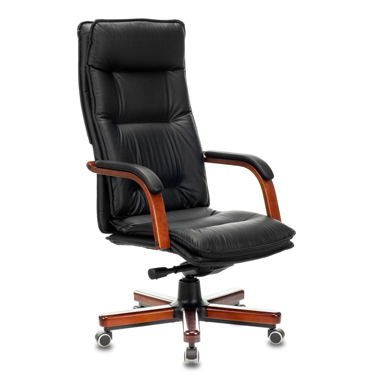 Кресло Бюрократ T-9927WALNUT/BLACK черный, кожа