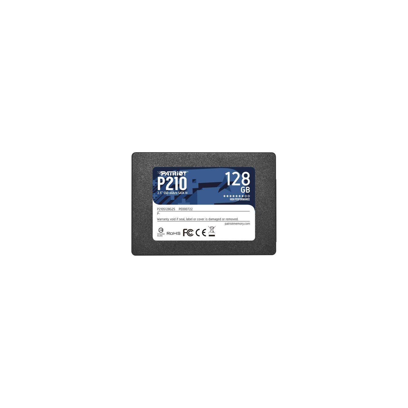 Накопитель SSD Patriot P210, 128Gb, SATA III, 2.5", R/W 450/430