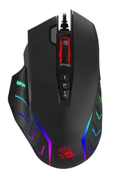 Мышь проводная A4Tech Bloody J95s черный, 8000 dpi, USB, кнопки - 9