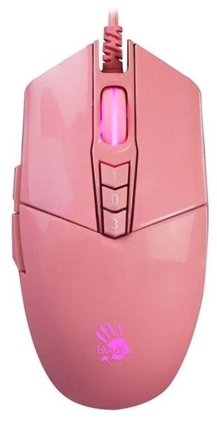 Мышь проводная A4Tech Bloody P91s розовый, 8000 dpi, USB, кнопки - 8