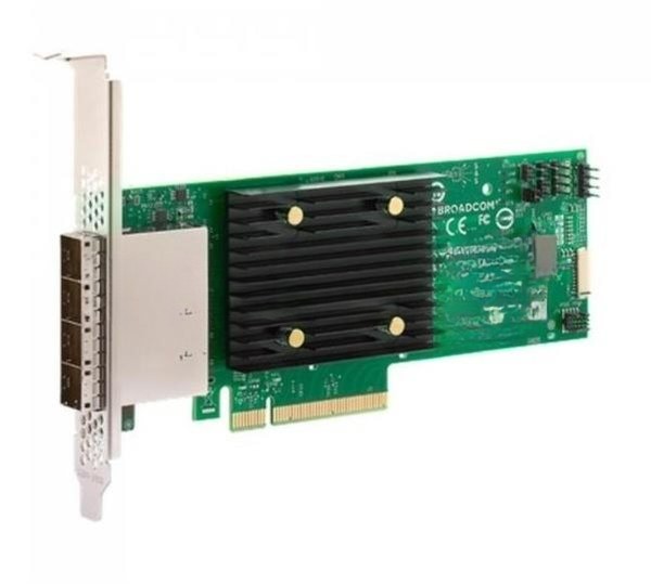 Адаптер SAS 9500-16e SGL (05-50075-00) PCIe Gen4 x8 LP, Tri-Mode SAS/SATA/NVMe 12G HBA, 16port(4*ext SFF8644), 3816 IOC