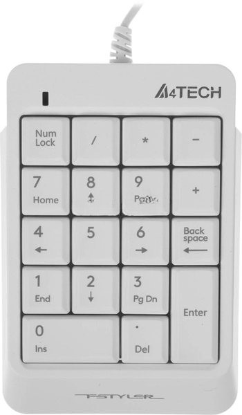 Числовой блок проводной A4Tech Fstyler FK13P, USB, белый