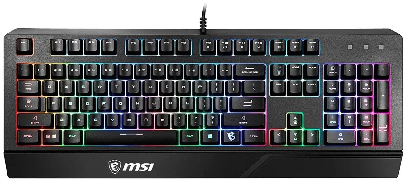 Клавиатура проводная MSI VIGOR GK20 RU черный USB Multimedia for gamer LED (подставка для запястий)