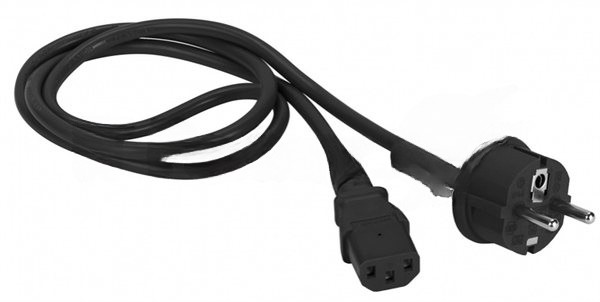 Шнур питания Lanmaster C13-Schuko прямая, 3х0.75, 220В, 10А, черный, 2 метра