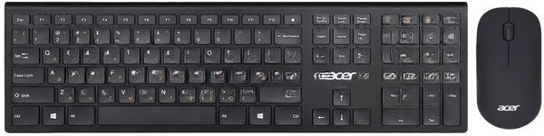 Комплект клавиатура+мышь Acer OKR030 беспроводной, USB, 1200 DPI, чёрный