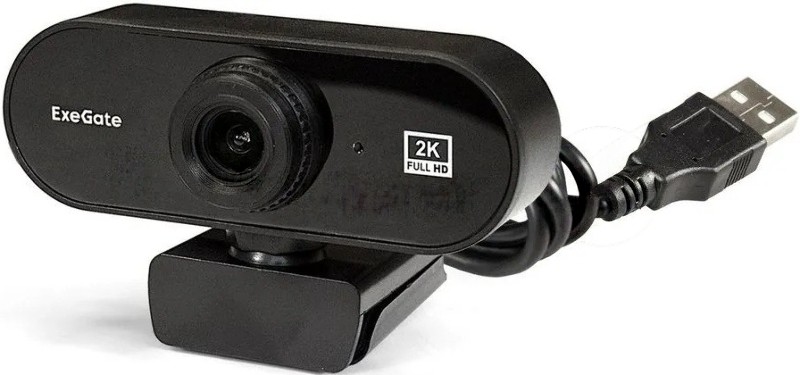 Веб-камера ExeGate Stream C940 2560x1440, 30 кадр/с, USB Type-A, микрофон (шумоподавление), универсальное крепление, штатив в комплекте