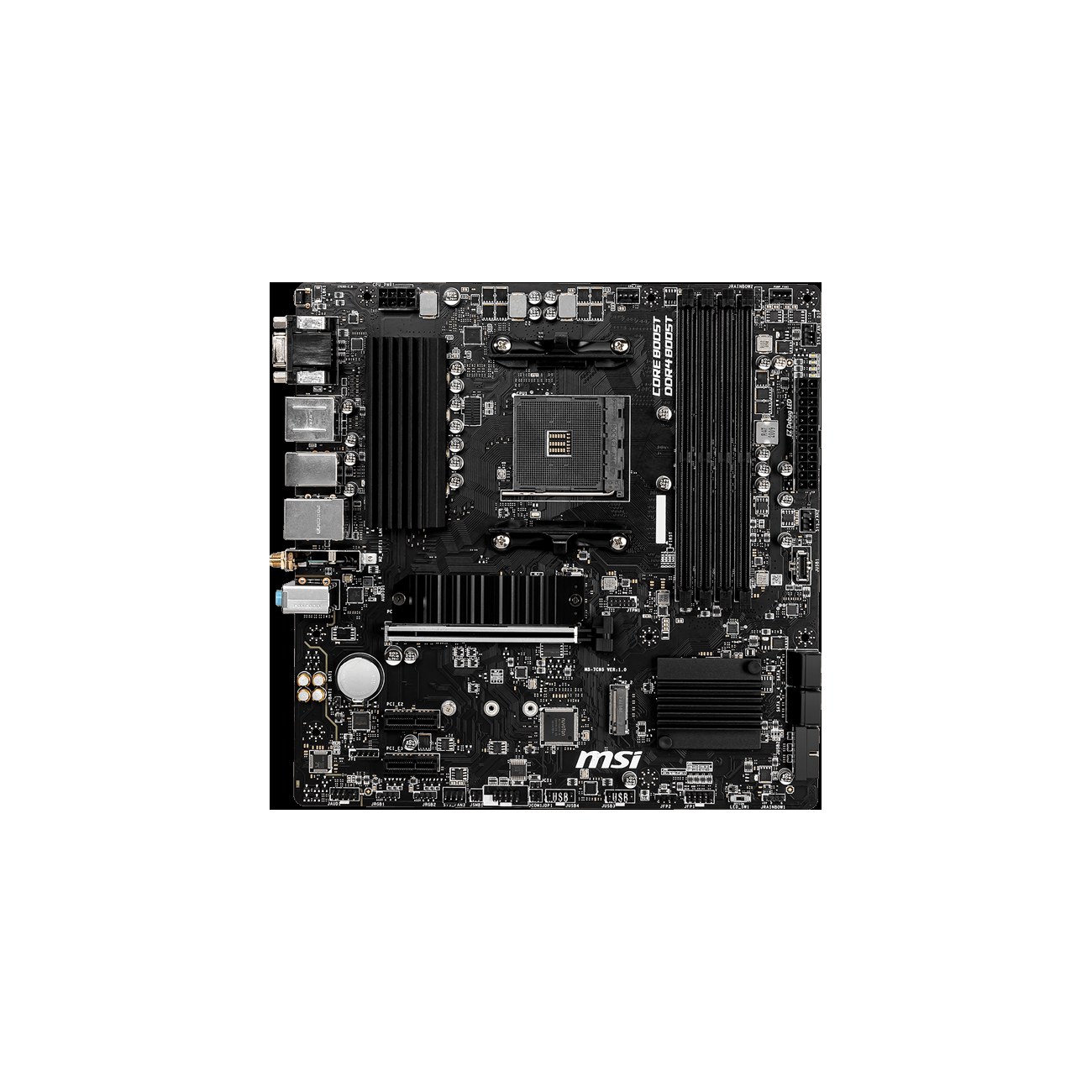 Материнская плата MSI B550M PRO-VDH, AM4, AMD B550, 4xDDR4, 4xSATA, 2xM.2, 1xPCI-E 4.0 x16, 2xPCI-E x1, 1xDP, 1xHDMI, 1xVGA, 1x 1Gb LAN, 2xUSB 2.0, 4xUSB 3.2 Gen 1, 3x3.5 мм, 7.1, Micro-ATX