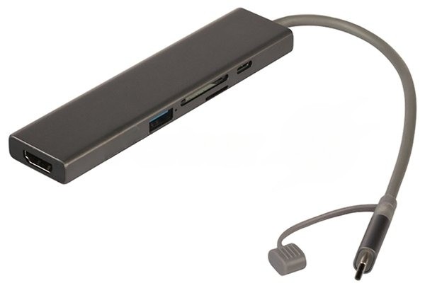 Док-станция Qumo Dock 7 HB-0008, USB Type-C, PD/HDMI/USB 3.0/SD/Micro SD, USB Type-C