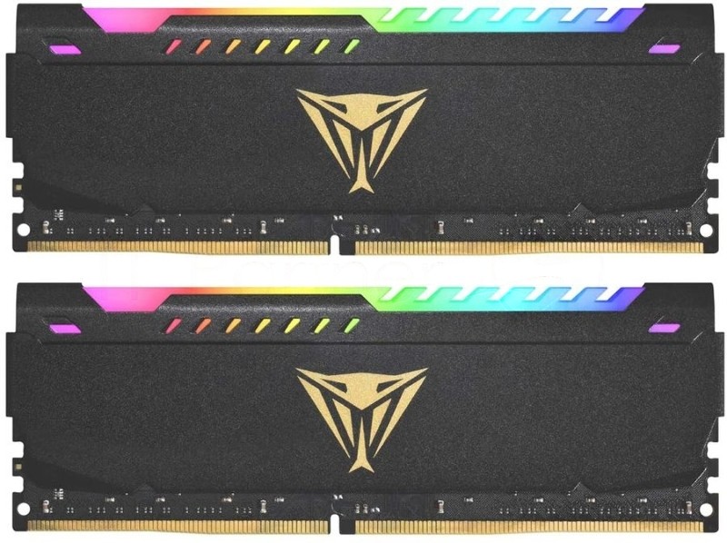 Оперативная память Patriot Viper Steel, DDR4, 32GB (2x16GB), 3600MHz, CL20, DIMM, с радиатором, RGB, черный