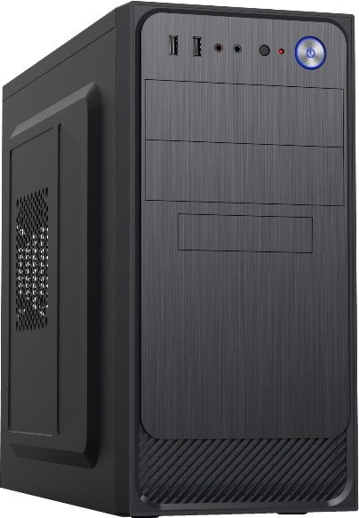 Компьютерный корпус с блоком питания Foxline 450Вт. Сase Forza mATX, 450W, 2xUSB 2.0, Black, w/o FAN, 12 см fan PSU, power cord