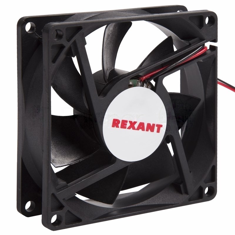Вентилятор корпусной Rexant RX 8025MS, 80 мм, 2600 об/мин, 30 дБ, 2 pin, без подсветки