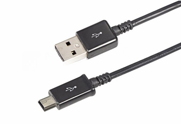 Кабель USB Rexant miniUSB длинный штекер 1 м черный