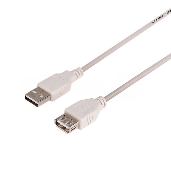 Кабель USB Rexant (шт. USB A - гн. USB A) 5 м, серый