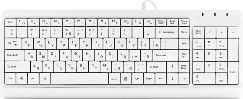 Клавиатура проводная A4Tech Fstyler FK15, USB, белый