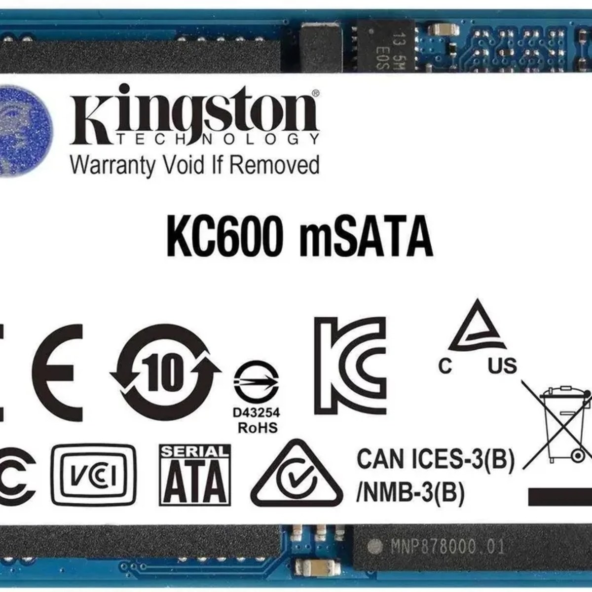 Накопитель SSD Kingston KC600, 1Tb, mSATA, R/W 550/520
