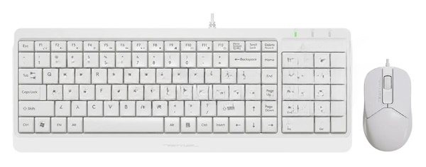 Комплект клавиатура+мышь A4Tech FStyler F1512 проводной, USB, 1200 DPI, белый