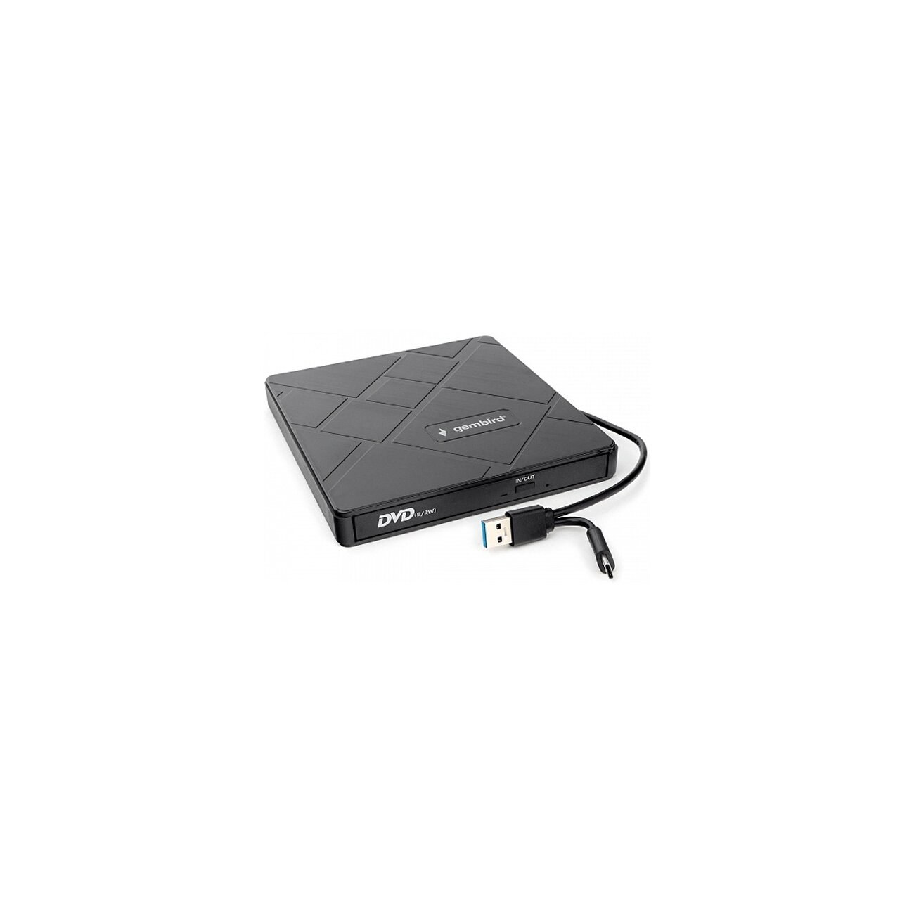 Оптический привод внешний со встроенным кардридером и хабом Gembird DVD-USB-04 пластик, черный