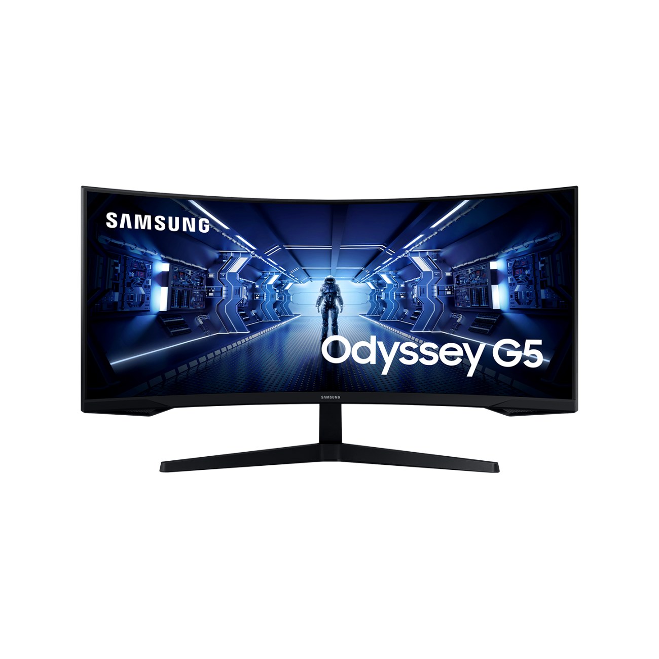 Монитор 34" Samsung Odyssey G5 C34G55TWWI VA 3440x1440, 165 Гц, 1 мс, 21:9, 250 кд/м2, 1xHDMI, 1xDP, изогнутый, черный