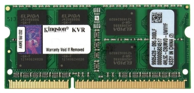 Оперативная память Kingston ValueRAM, DDR3, 8GB (1x8GB), 1600MHz, CL11, SO-DIMM