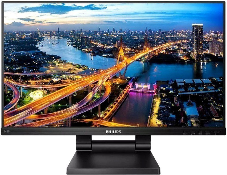 Монитор 23.8" Philips 242B1TC IPS 1920x1080, 75 Гц, 4 мс, 16:9, 250 кд/м2, 1xHDMI, 1xDP, 1xVGA, 4xUSB 3.2, сенсорный, выход на наушники, черный