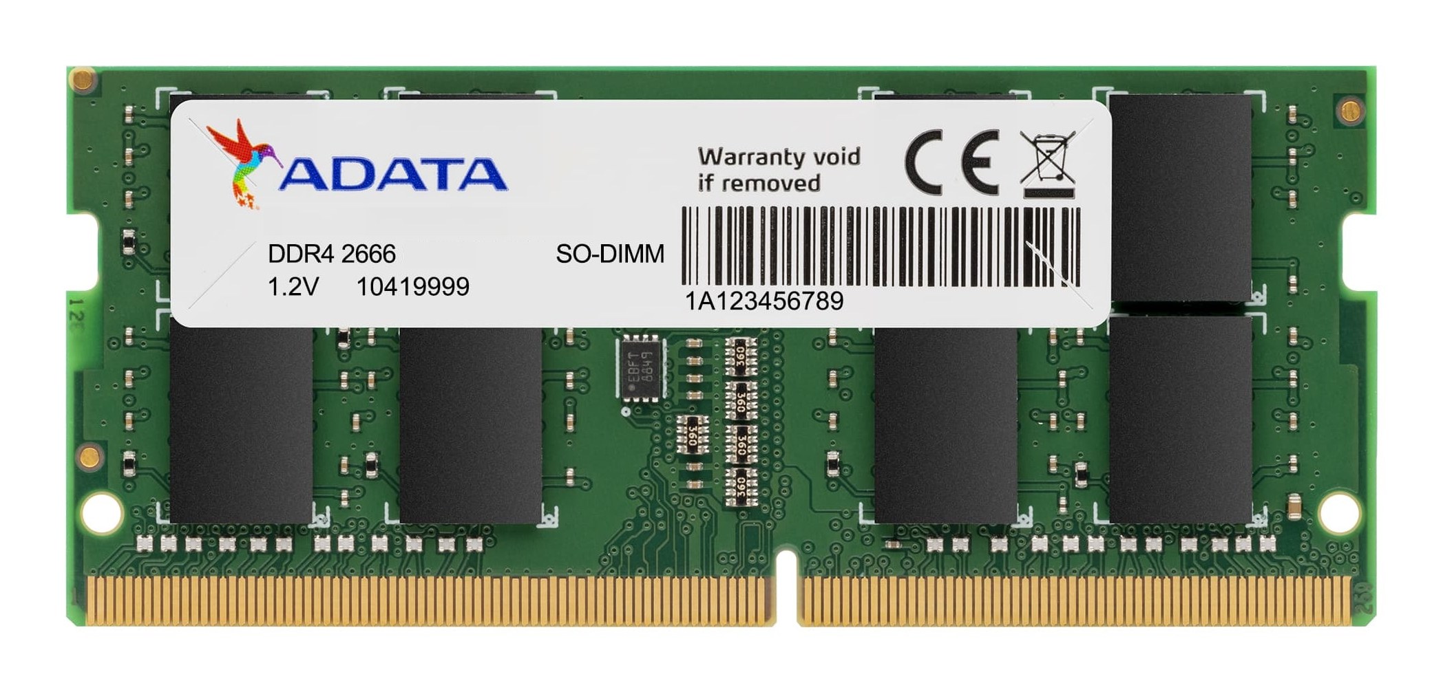 Оперативная память ADATA, DDR4, 8GB (1x8GB), 2666MHz, CL19, SO-DIMM