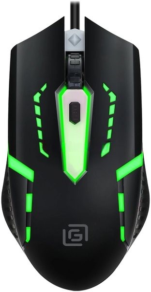 Мышь проводная Oklick 398G черный, 2400 dpi, USB, кнопки - 4