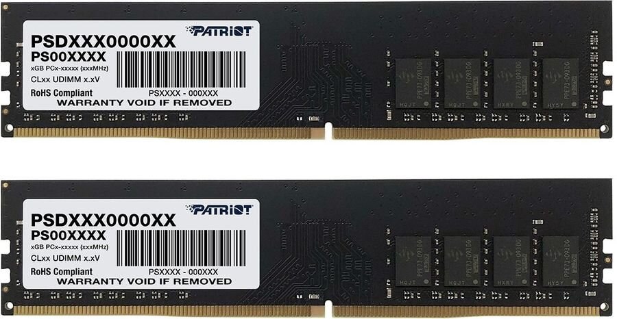 Оперативная память Patriot Signature, DDR4, 16GB (2x8 GB), 3200 MHz, CL22, DIMM