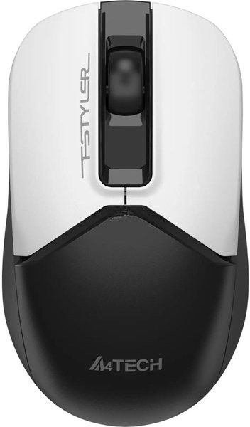 Мышь беспроводная A4Tech Fstyler FG12S белый/черный, 1200 dpi, радиоканал, USB, кнопки - 3