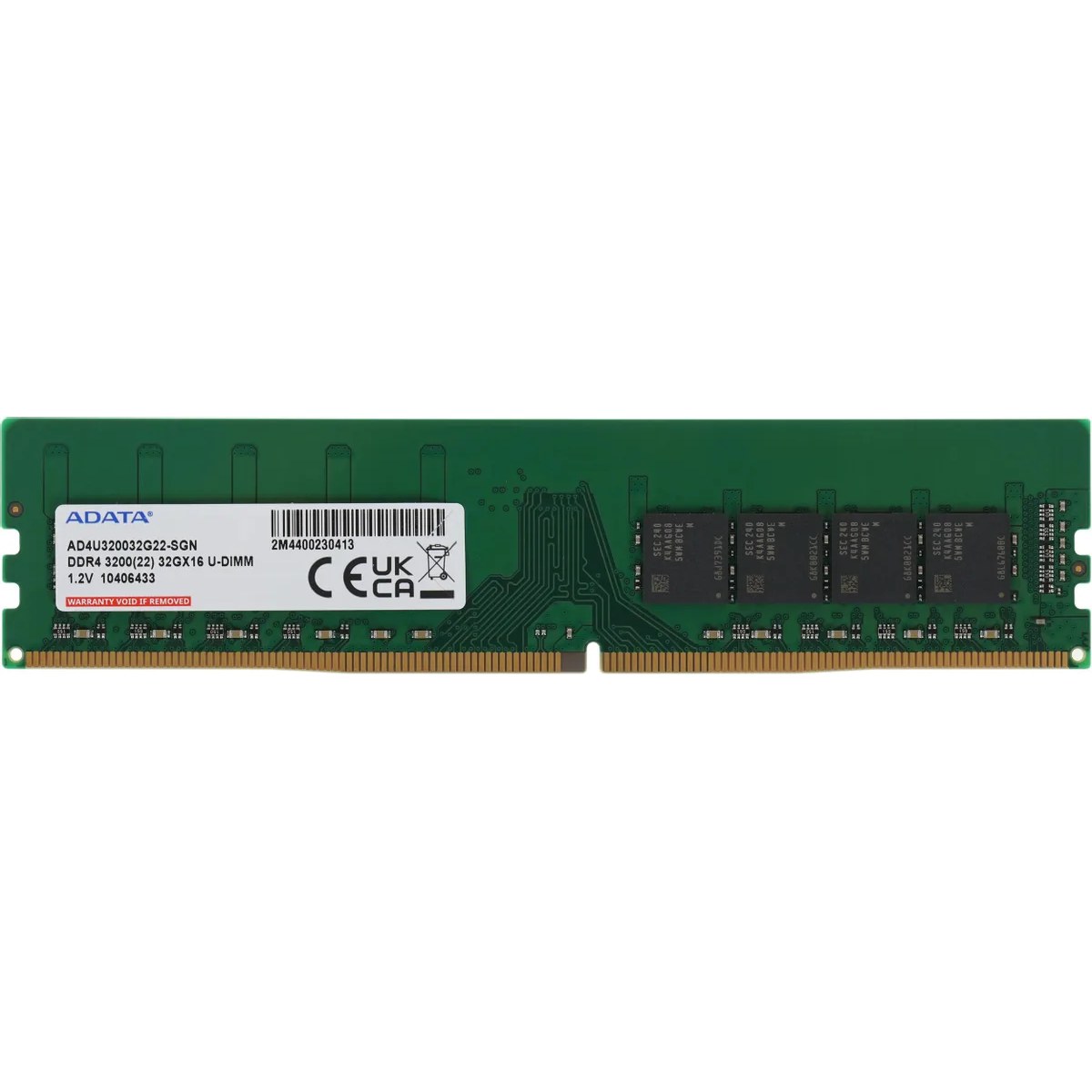 Оперативная память ADATA, DDR4, 32GB (1x32 GB), 3200 MHz, CL22, DIMM