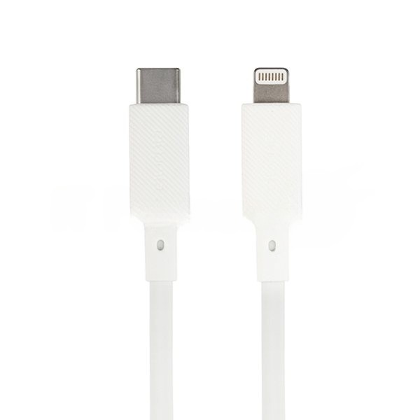 Кабель QUMO, MFI С94, Type-C на MFI Apple 8 pin, силиконовый, 1м, 2,22A, 9V, 20W, PD (белый)
