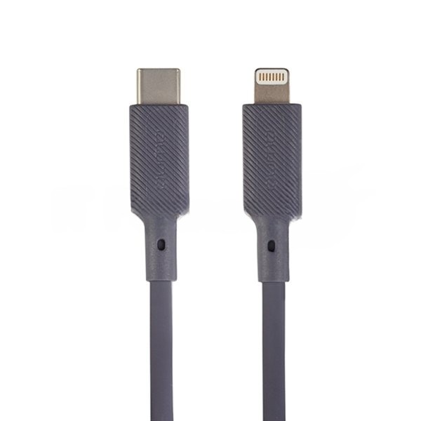 Кабель QUMO, MFI С94, Type-C на MFI Apple 8 pin, силиконовый, 1м, 2,22A, 9V, 20W, PD (серый)