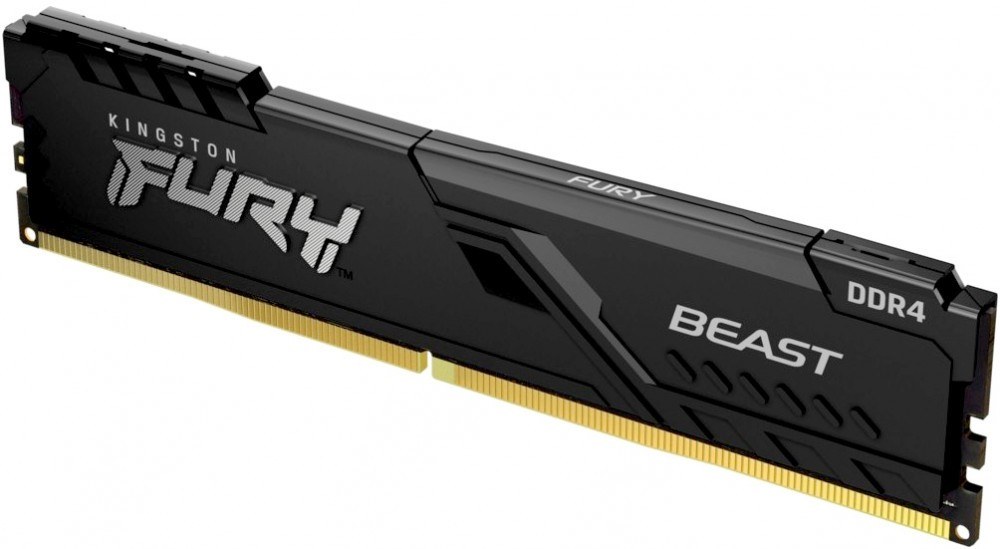 Оперативная память Kingston Fury Beast, 8GB (1x8GB), DDR4, 3200MHz, CL16, DIMM, с радиатором, черный