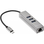 Переходник Telecom USB 3.1 Type-C -->RJ-45 1000Mbps +3 USB3.0, Aluminum Shell, 0.2м Telecom TA311C